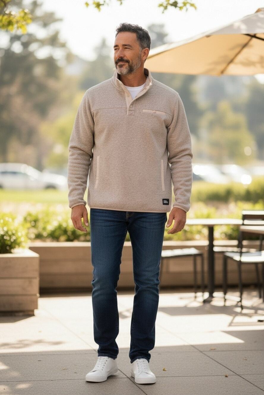 Eddie Bauer Men's Sweater Fleece Quarter- Snap Size: Large